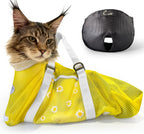 Cinf Cat Bathing Bag(Free Muzzle) Breathable Mesh Anti Scratch Adjustable Cat Grooming Bag for Nail Trimming, Bathing Soft Cat Washing Bag(Light Blue) M - Image 14