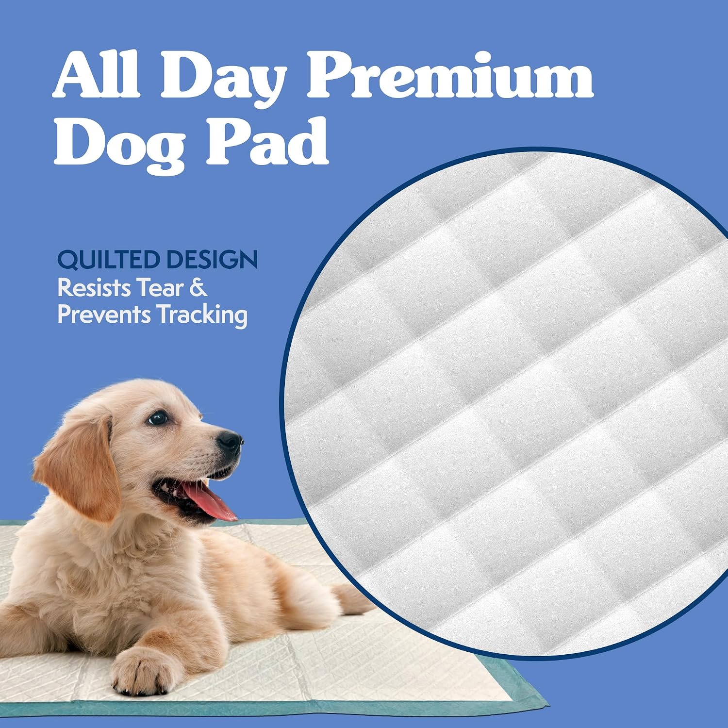 Simple Solution leak proof puppy potty training pads close up of the quilted top layer