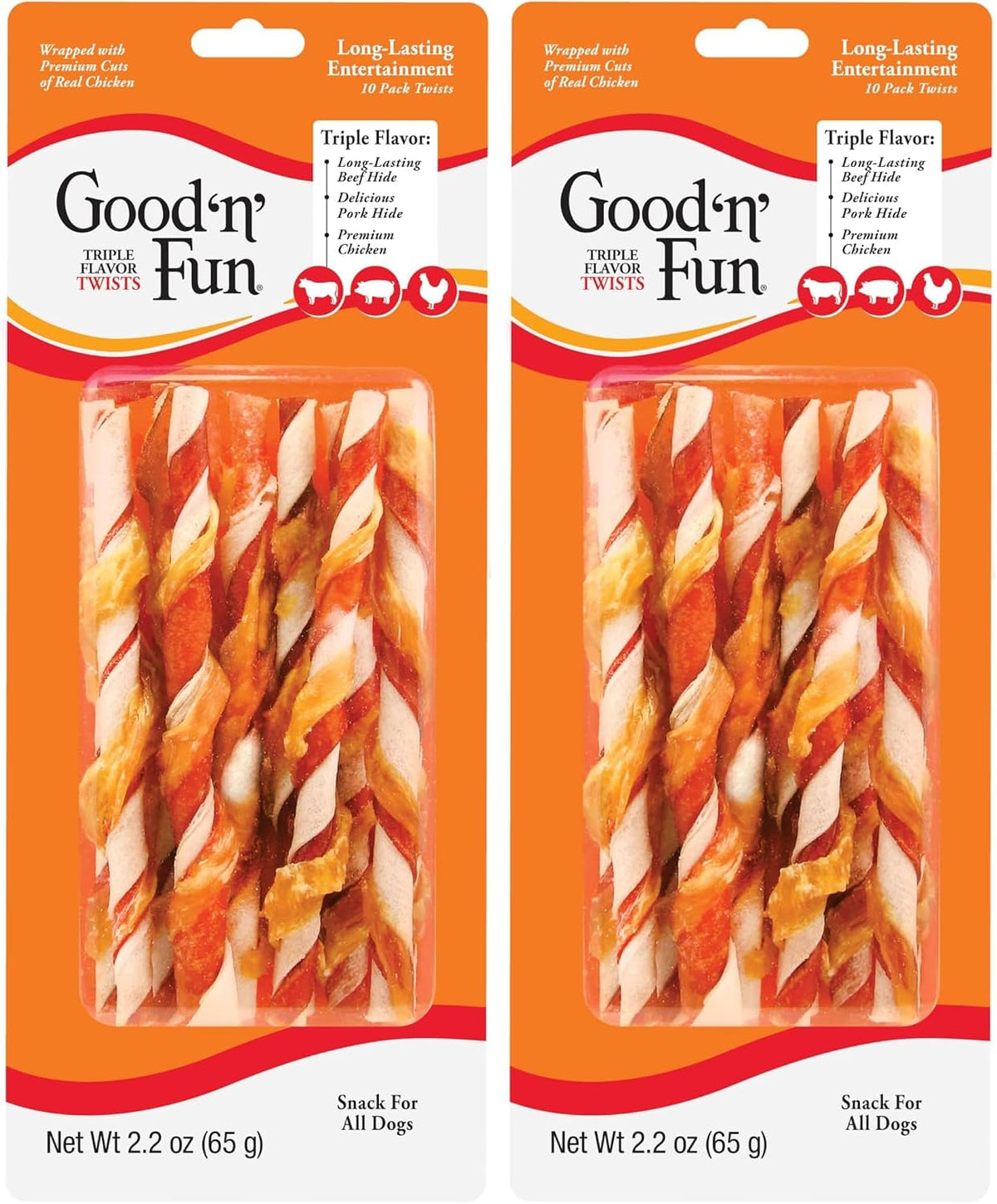 Good 'N' Fun triple flavor twists 10 count bag back view