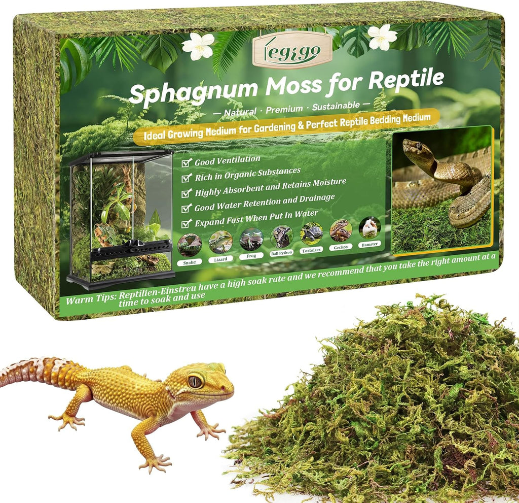 Legigo 2.6LB Sphagnum Moss for Reptile- 48QT Natural Reptile Moss Terrarium Moss Substrate, Snake Tank Moss Peat Moss Reptile Bedding for Snake, Gecko, Ball Python, Frog and Orchids Plants - Image 9