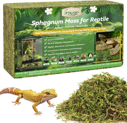 Legigo 2.6LB Sphagnum Moss for Reptile- 48QT Natural Reptile Moss Terrarium Moss Substrate, Snake Tank Moss Peat Moss Reptile Bedding for Snake, Gecko, Ball Python, Frog and Orchids Plants - Image 9