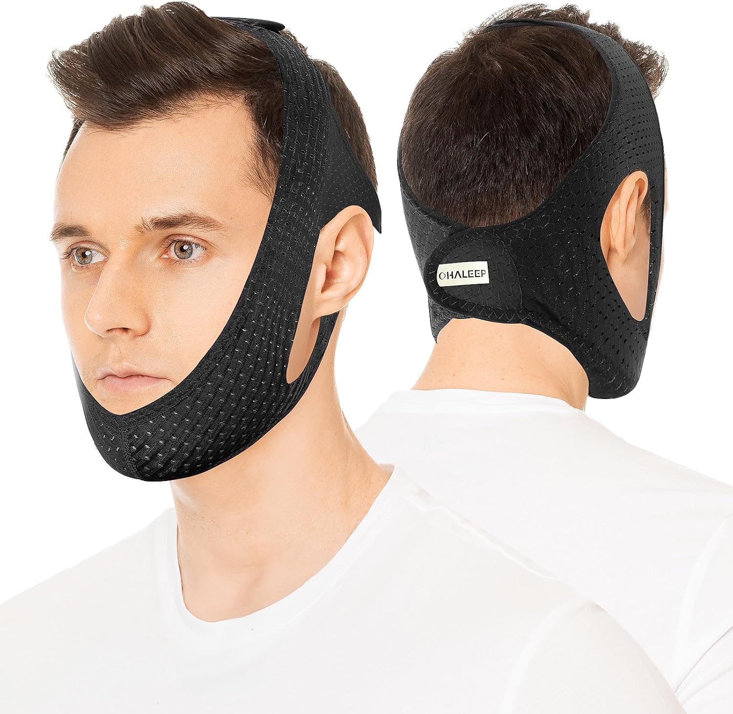 OHALEEP Anti Snore Chin Strap front view for CPAP support.