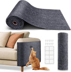 Vivoyan cat scratching mat front view showing dark gray trimmable self adhesive carpet roll.
