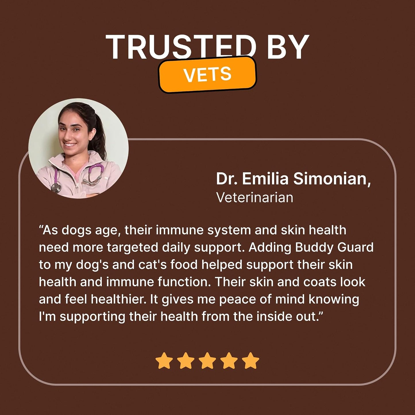 Healthy pet gut and skin defense organic supplement scoop view.
