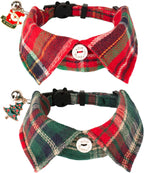 Boy Cat Collar Breakaway with Bell, Blue Plaid Cat Shirt Collar - Image 11