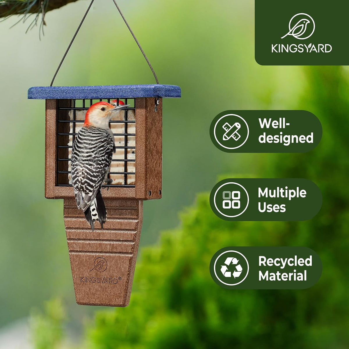 Kingsyard Suet Bird Feeder with Tail-Prop - Image 2