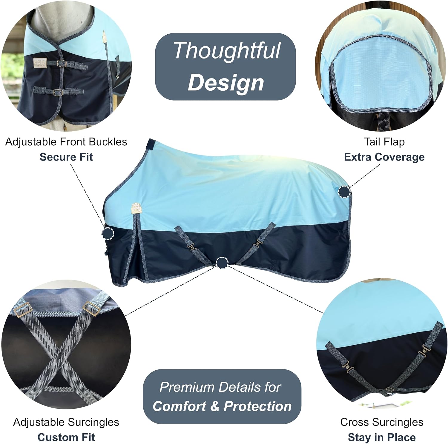 Interior lining and 200g polyfill construction detail