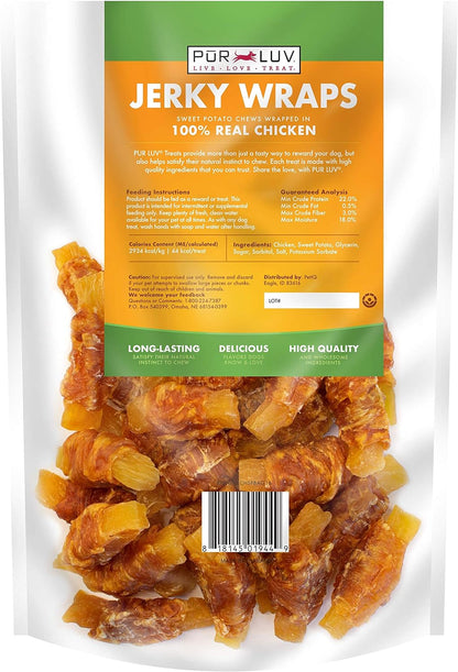 Pur Luv rawhide free jerky wraps premium dog treats