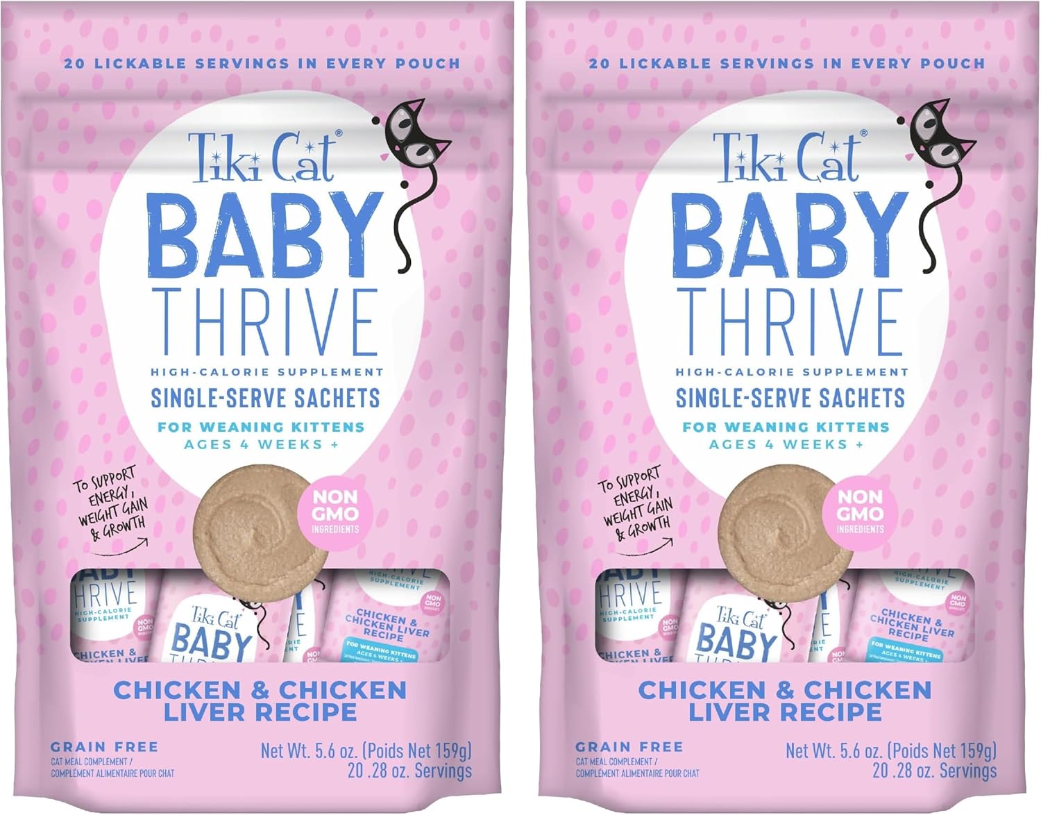 Tiki Cat Baby Thrive, Chicken & Chicken Liver Mousse, 5.6 oz. Pouch (20 Individual Servings) - Image 10