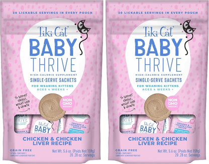 Tiki Cat Baby Thrive, Chicken & Chicken Liver Mousse, 5.6 oz. Pouch (20 Individual Servings) - Image 10