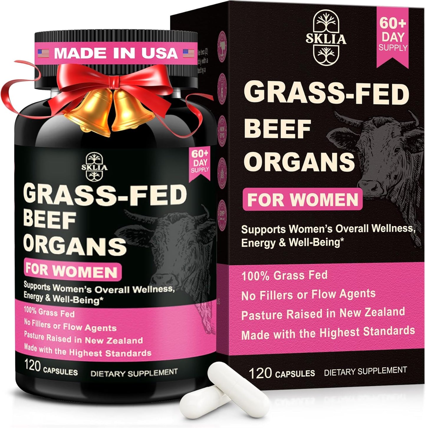 Sklia Beef Organ Supplement for Women front view