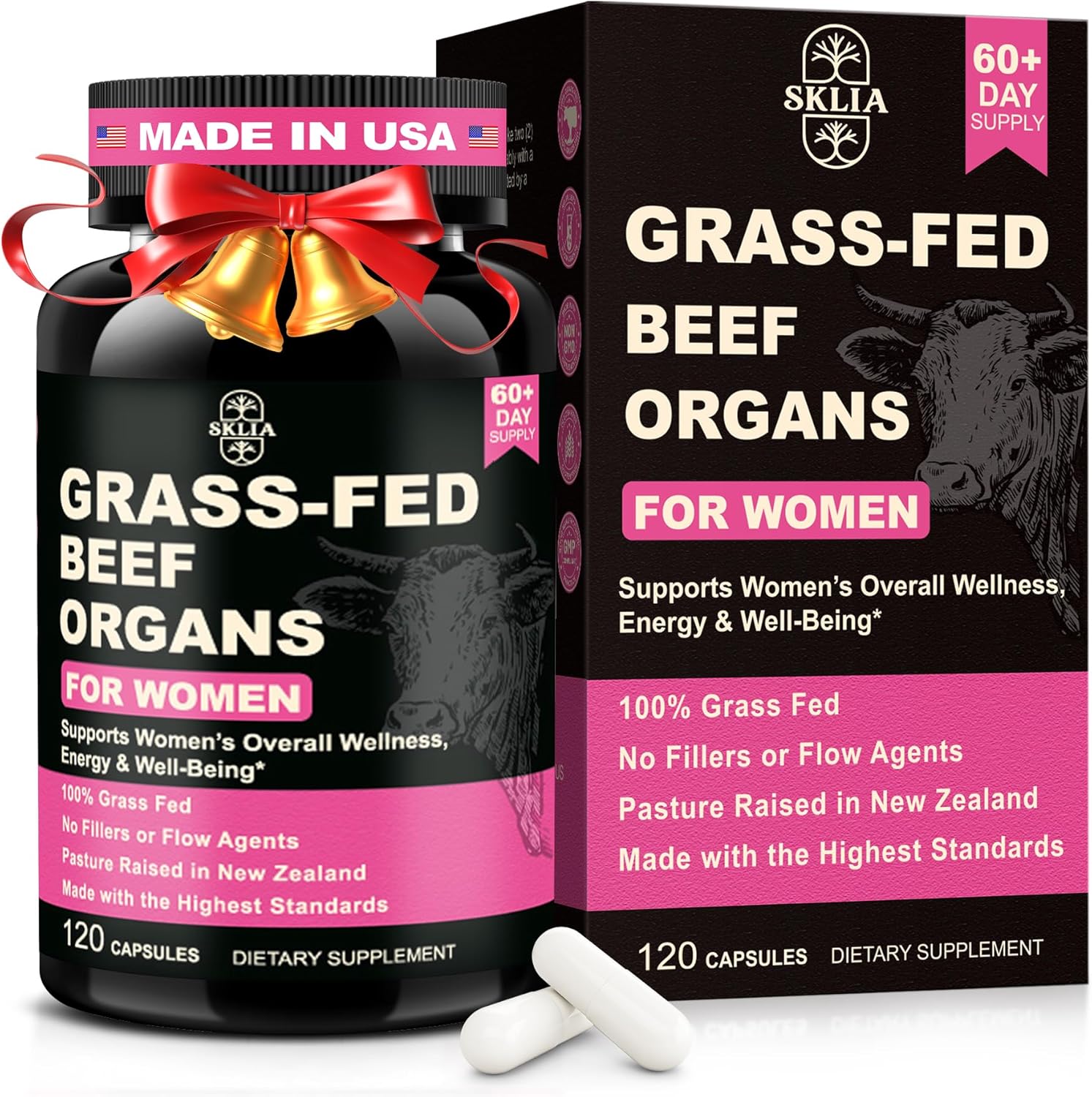 Sklia Beef Organ Supplement for Women front view