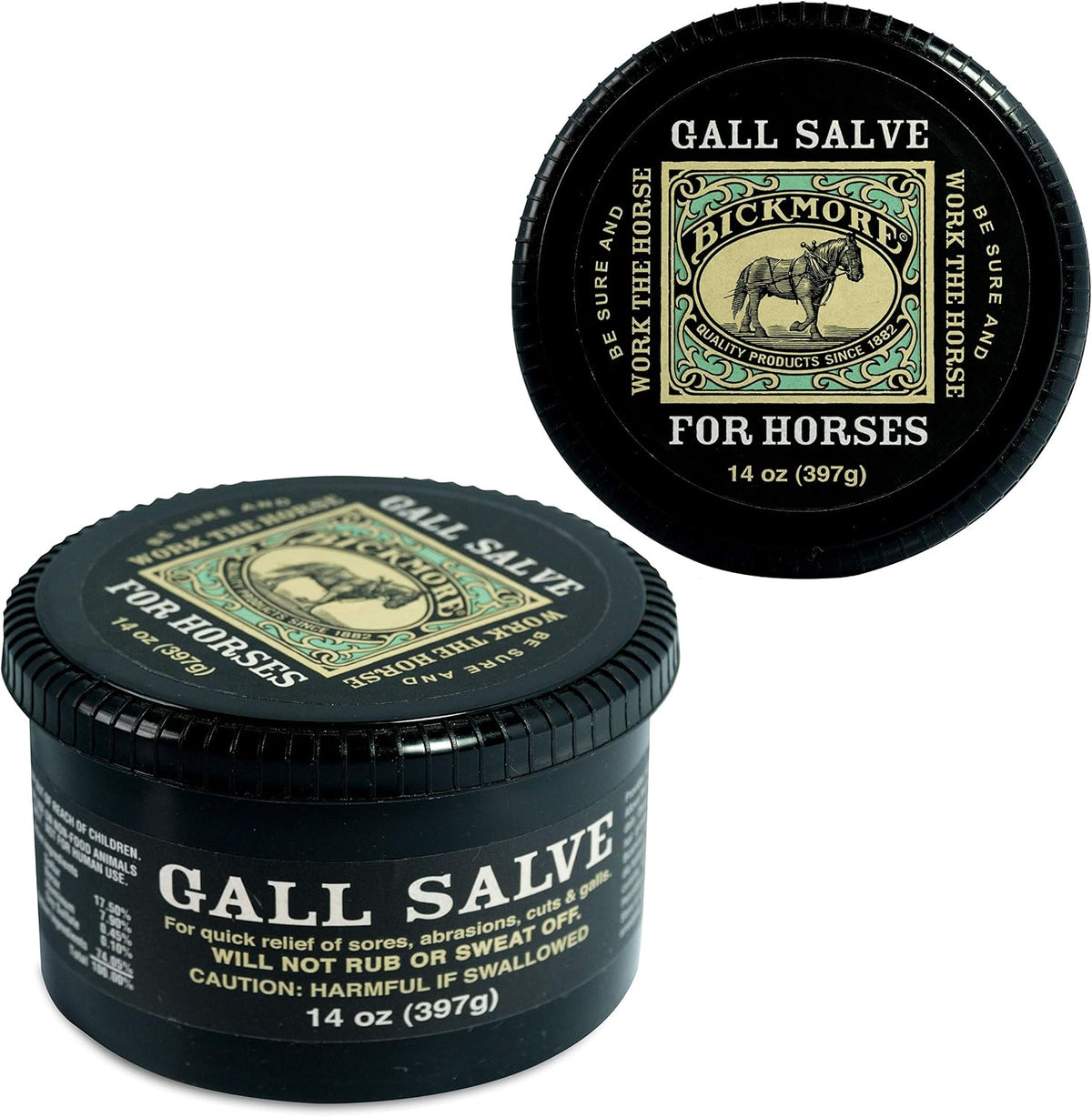 Bickmore gall salve jar open texture display