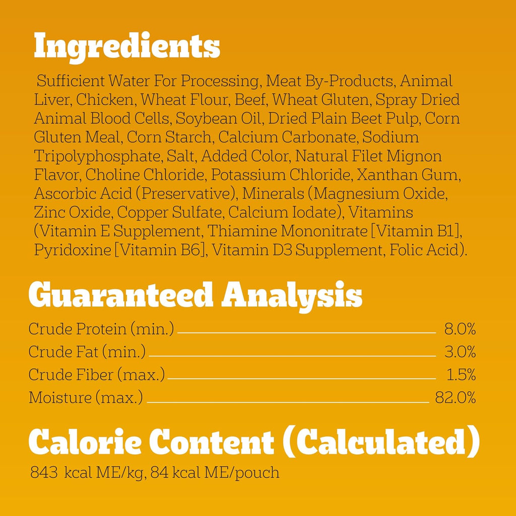 Pedigree Choice Cuts wet dog food mixed with dry kibble