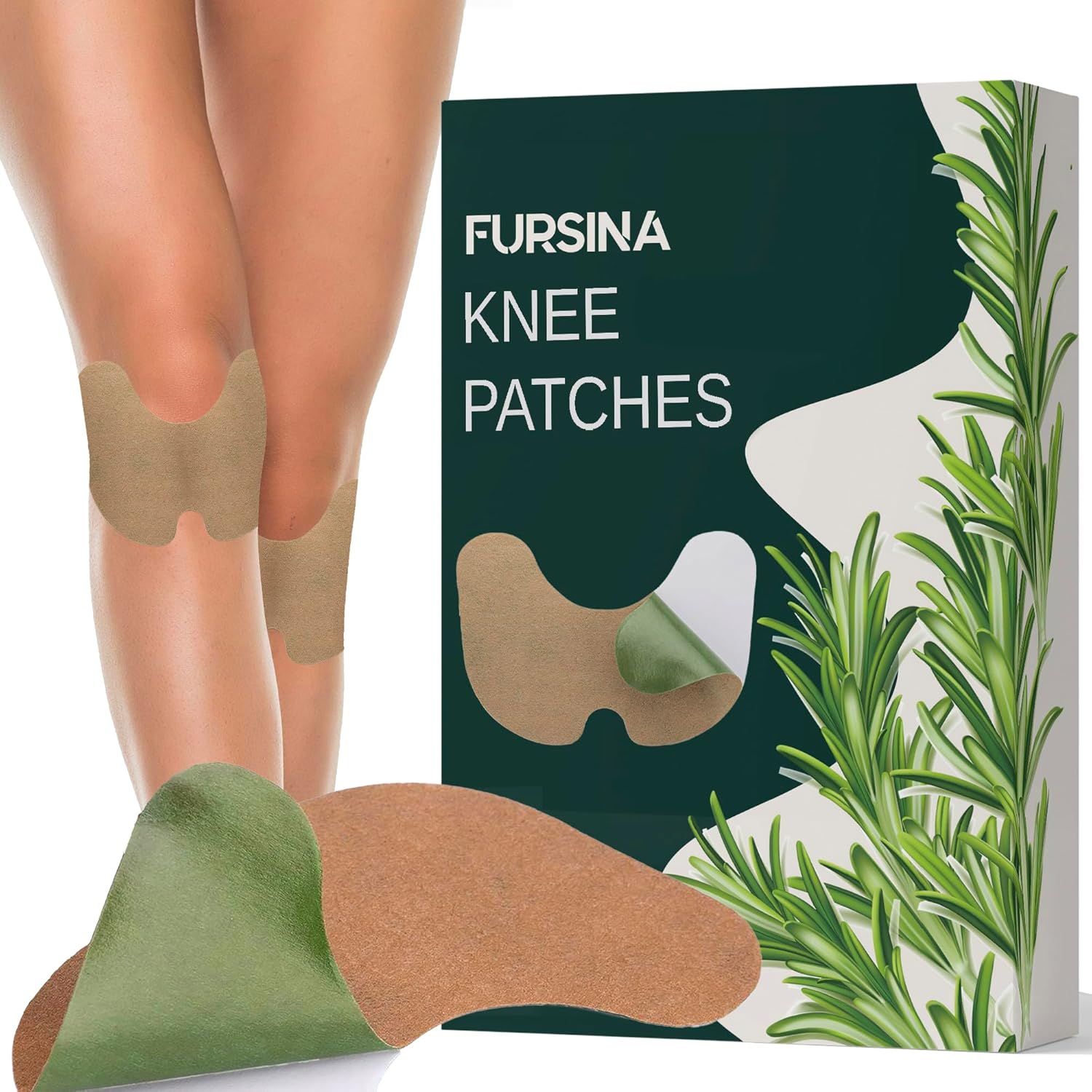 FURSINA Wormwood Extract Heating Knee Patches front view showing box packaging for joint pain relief