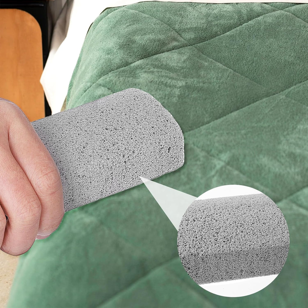 Using pumice stone for car interior hair removal