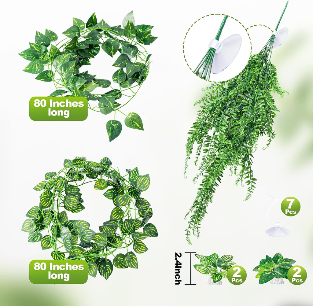 CousDUoBe terrarium decorations with suction cup attachment