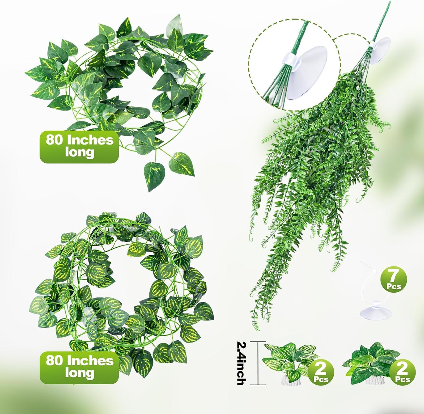 CousDUoBe terrarium decorations with suction cup attachment