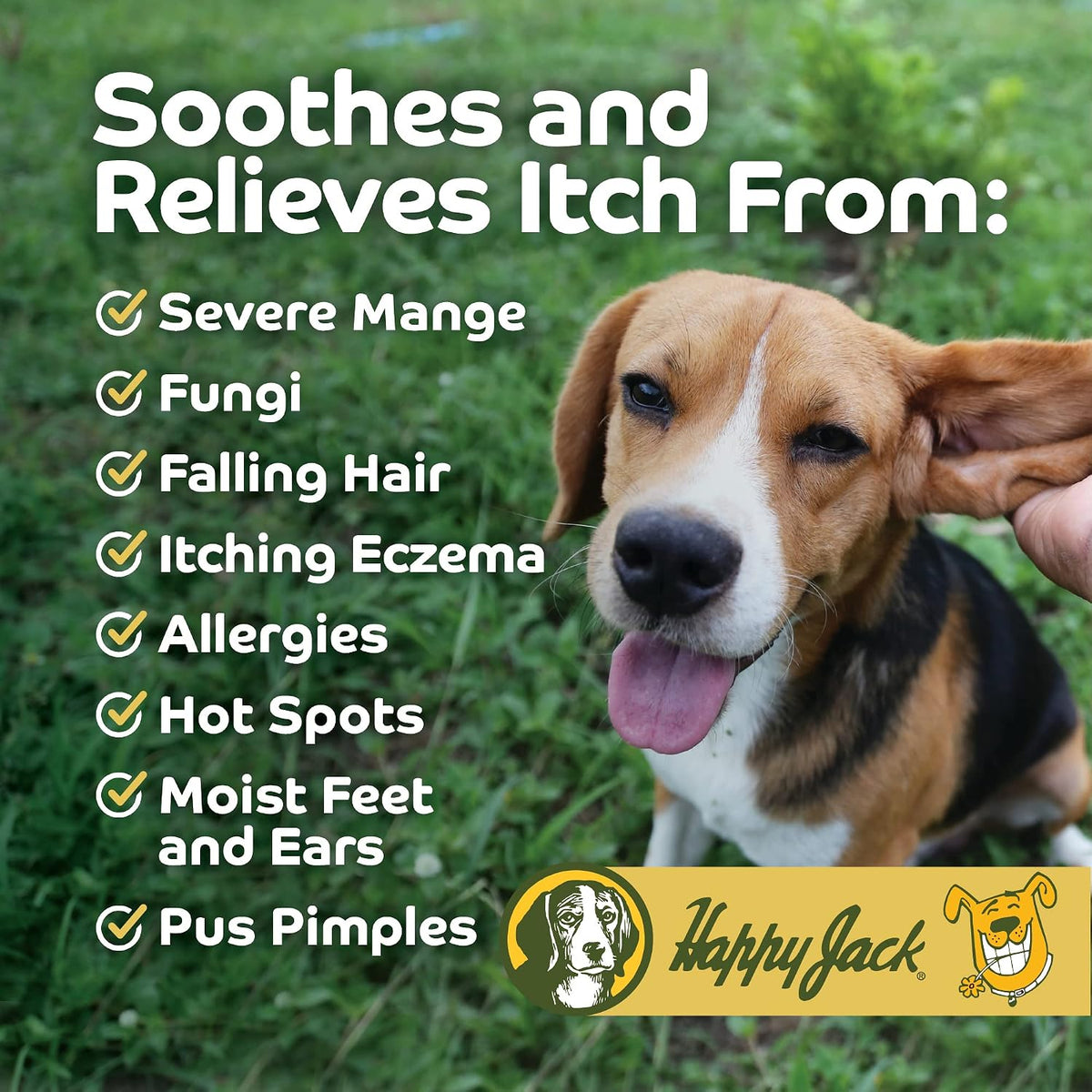Happy Jack dog and horse skin irritation lotion authentic packaging close up