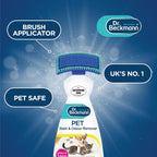 Dr. Beckmann pet cleaner showing 2-in-1 applicator brush head