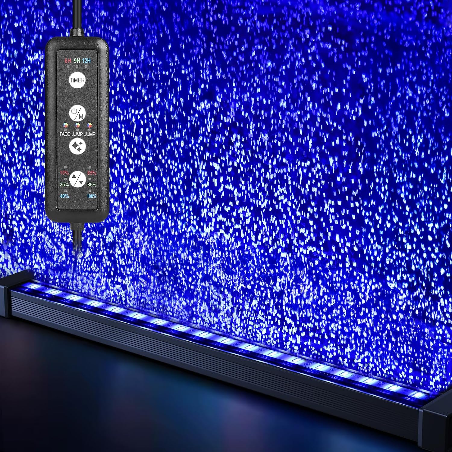 fishkeeper Submersible Fish Tank Light with Air Bubble Hole Color & Brightness & Timers Adjustable IP68 Waterproof Aquarium Bubble Light for Fish Tank Accessories Bubbler Wall (9W, Pump Not Included) - Image 12