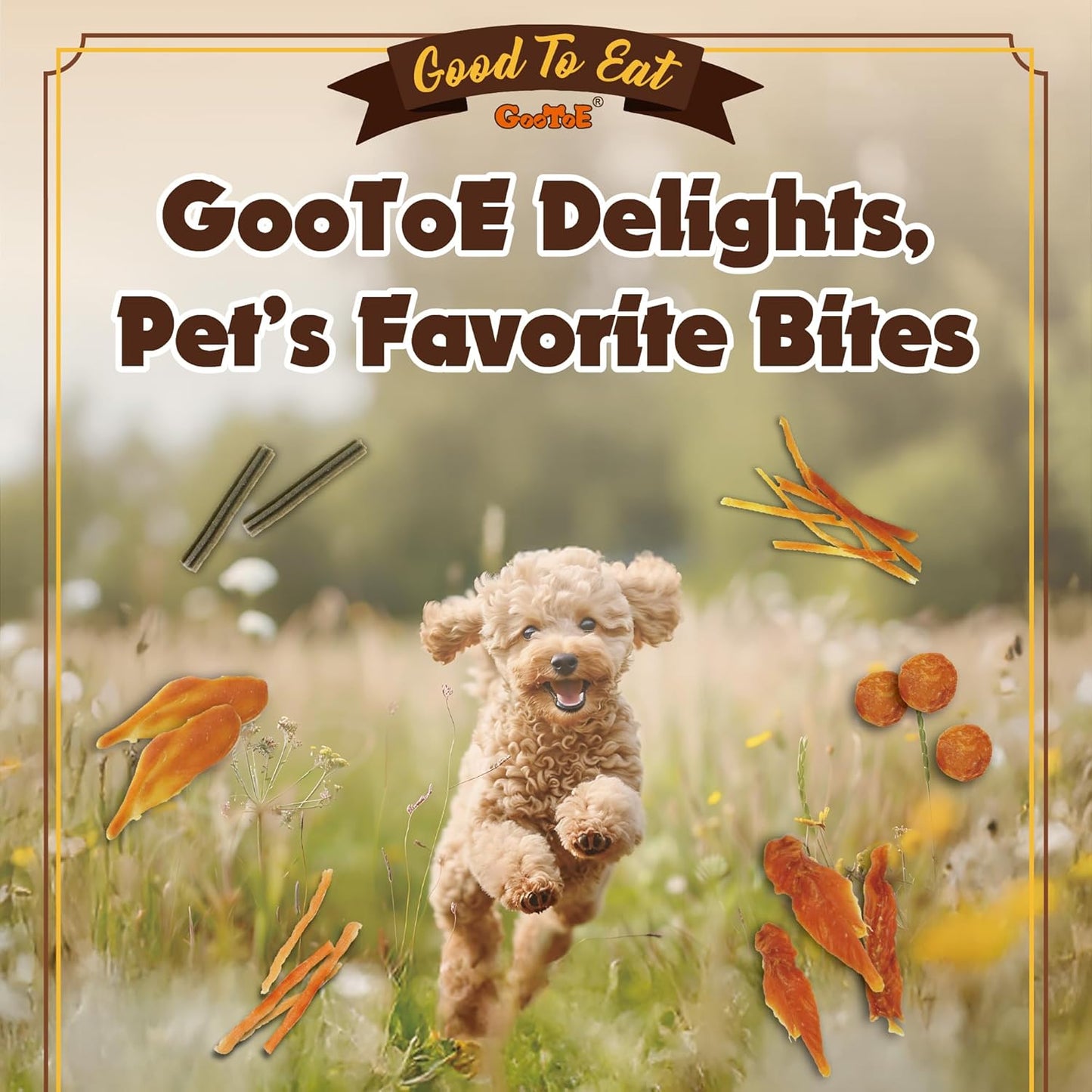 Gootoe chicken jerky dog treats back of pack details