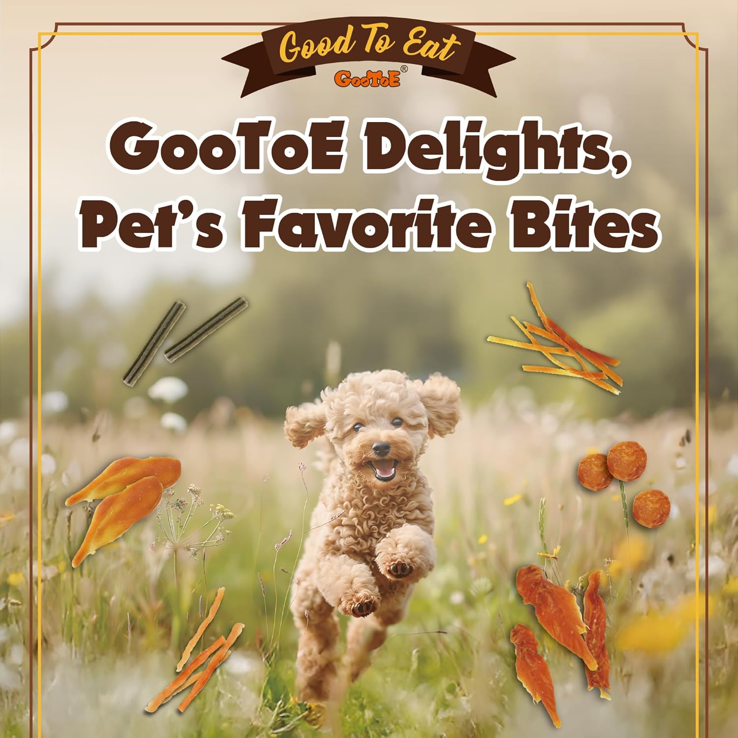 Gootoe chicken jerky dog treats back of pack details