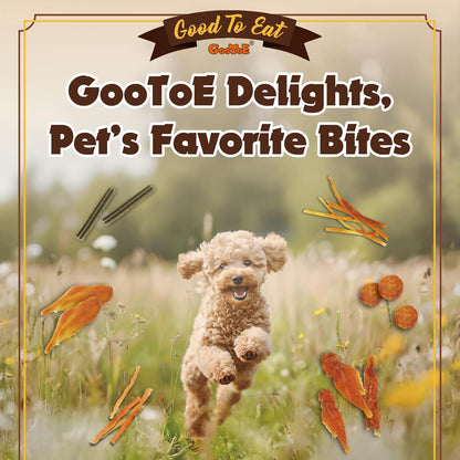 Gootoe chicken jerky dog treats back of pack details