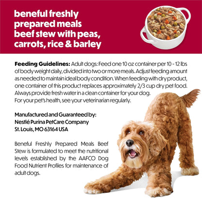 Authentic USA imported Purina Beneful adult dog food nutritional facts view.