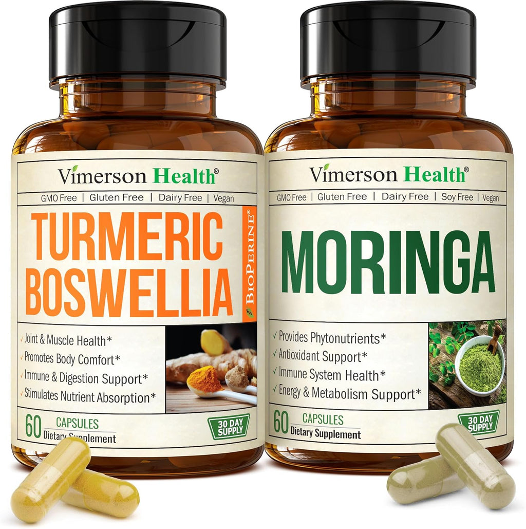 Vimerson Health Boswellia turmeric and moringa supplement bundle