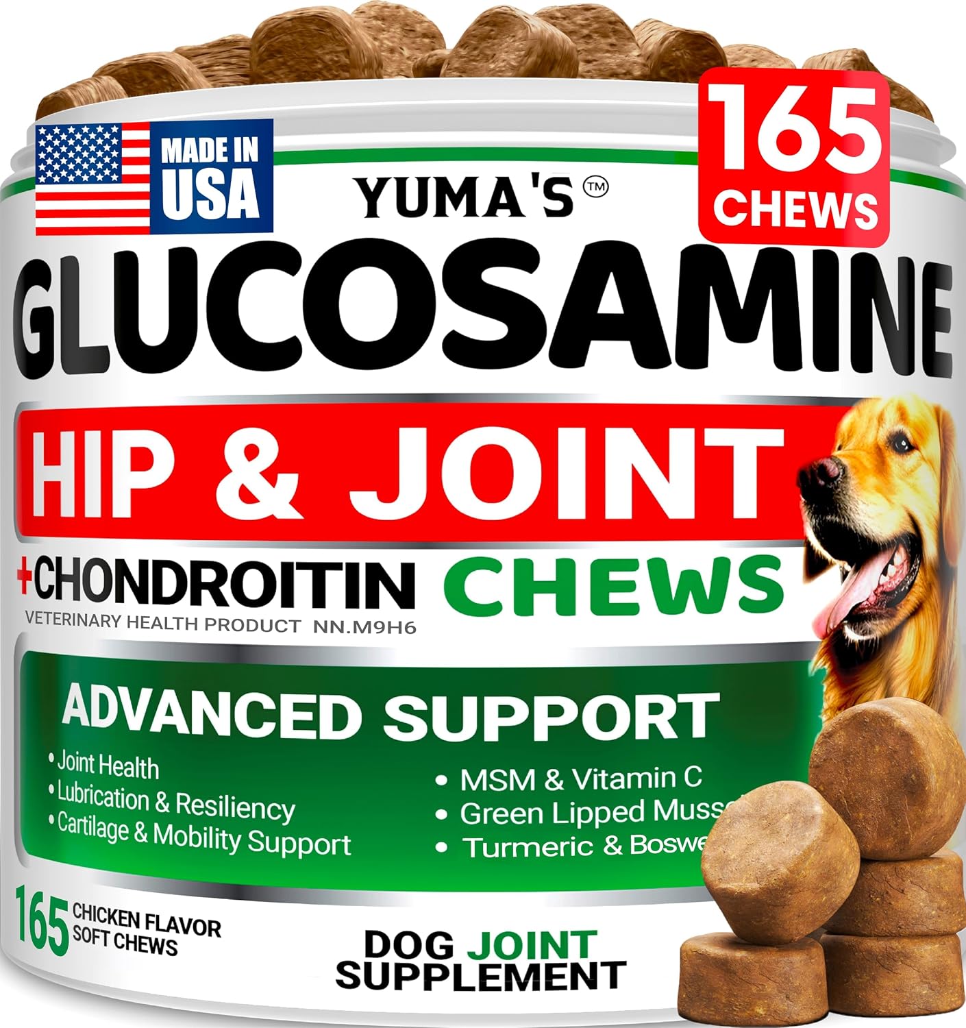 Yuma's cat hip and joint supplement packaging side view