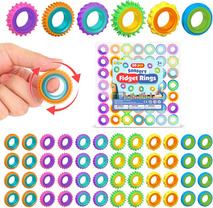 KLT 50 pack fidget spinner rings front view