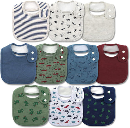 Hakochia waterproof organic cotton baby bib front view
