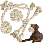 TwoEar Dog Rope Toy 4 Pack - Puppy Teething Toys for Small Breed - Indestructible Dog Chew Toys for Aggressive Chewers - Cotton Tug of War Dog Toys for Boredom, Teeth Clean - Image 10