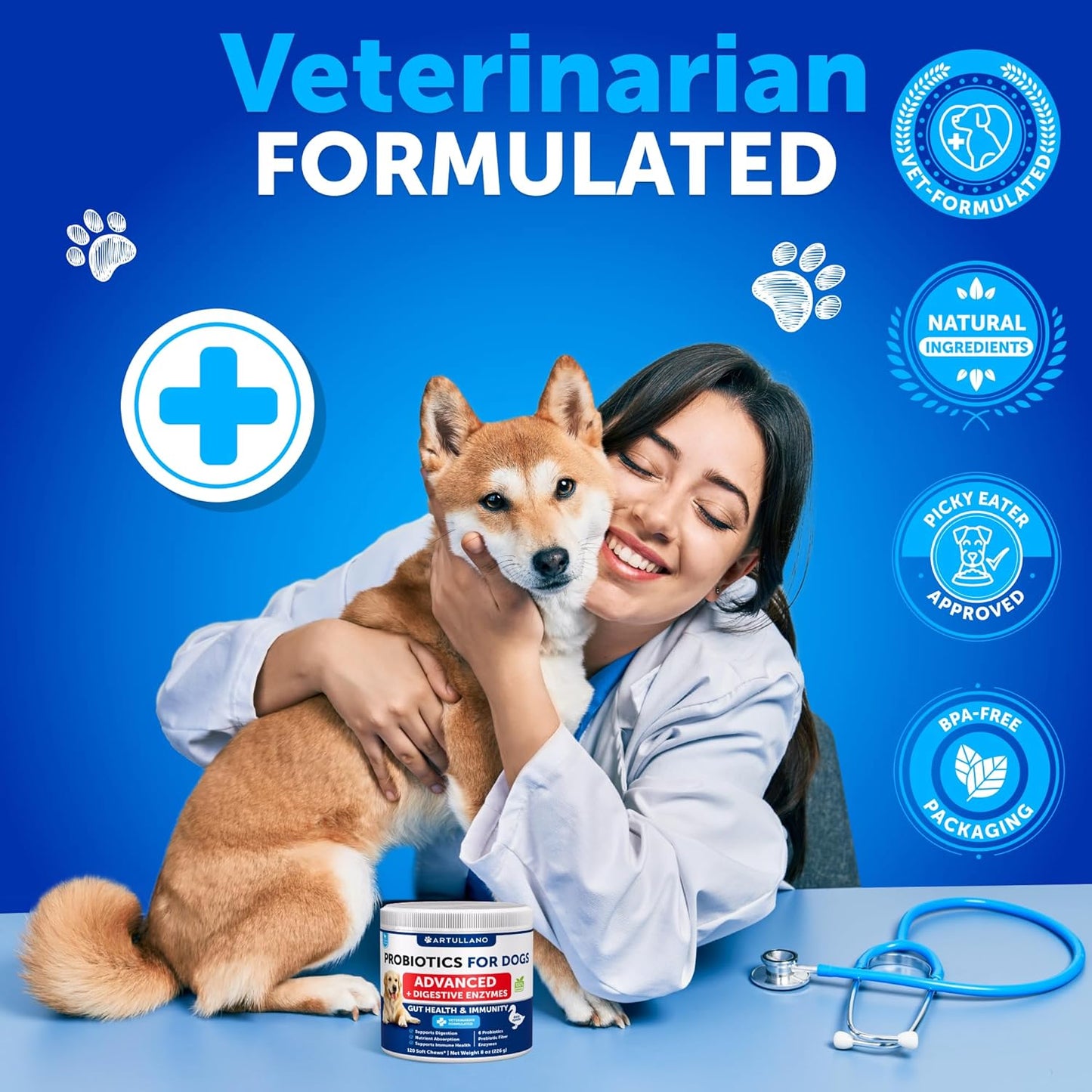 Texture and appearance of Artullano duck flavored probiotic chews for dogs