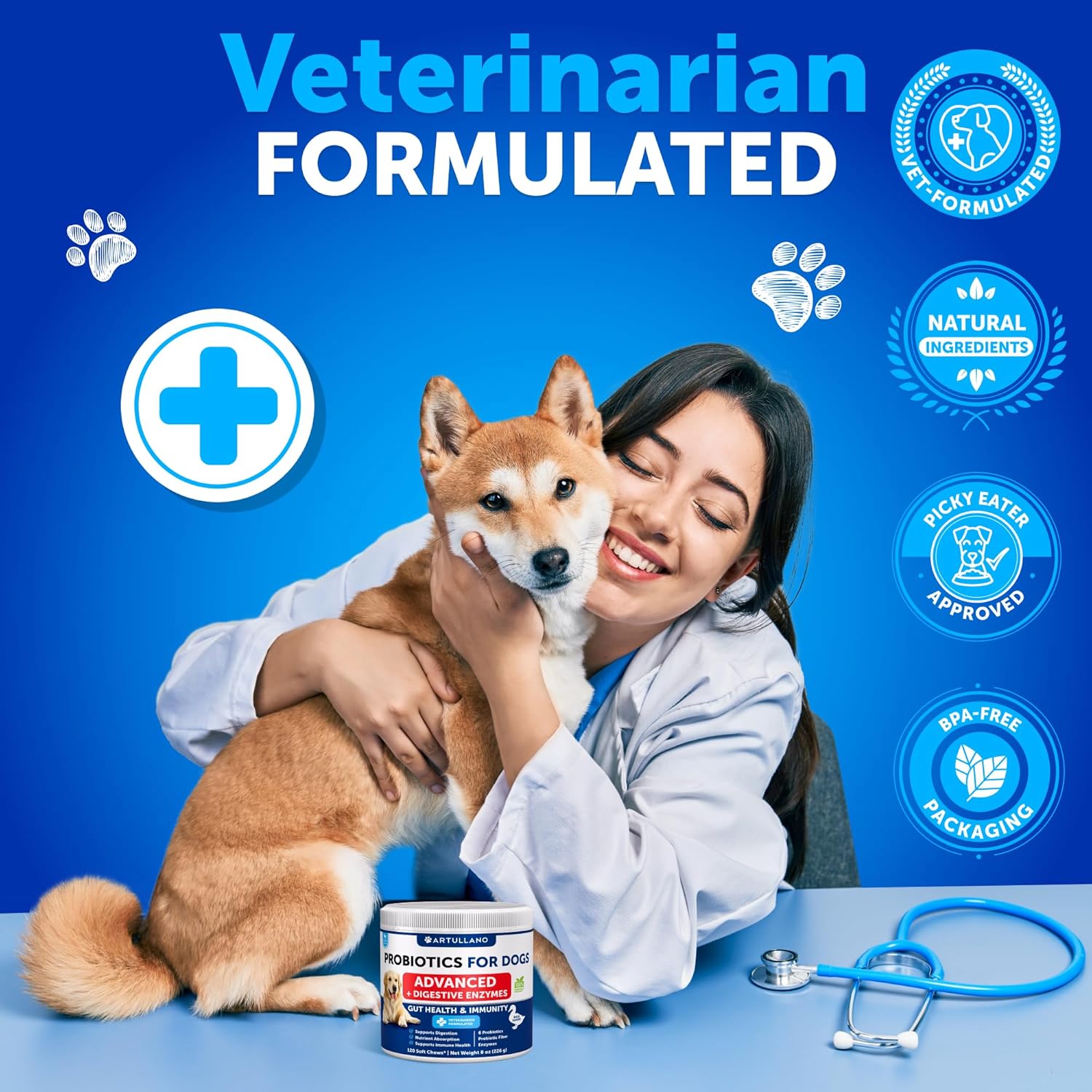 Texture and appearance of Artullano duck flavored probiotic chews for dogs