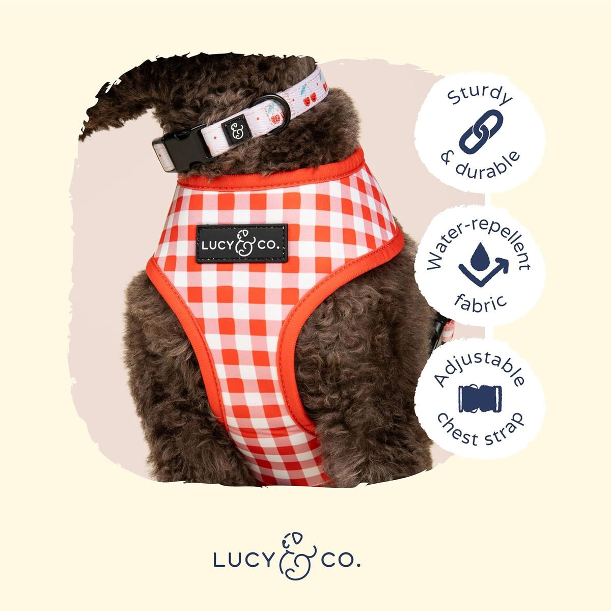 No choke full body chest harness for active large dogs side view.