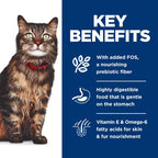 Close-up of Hill's Science Diet tender chunks in gravy wet food texture for healthy skin and coat.