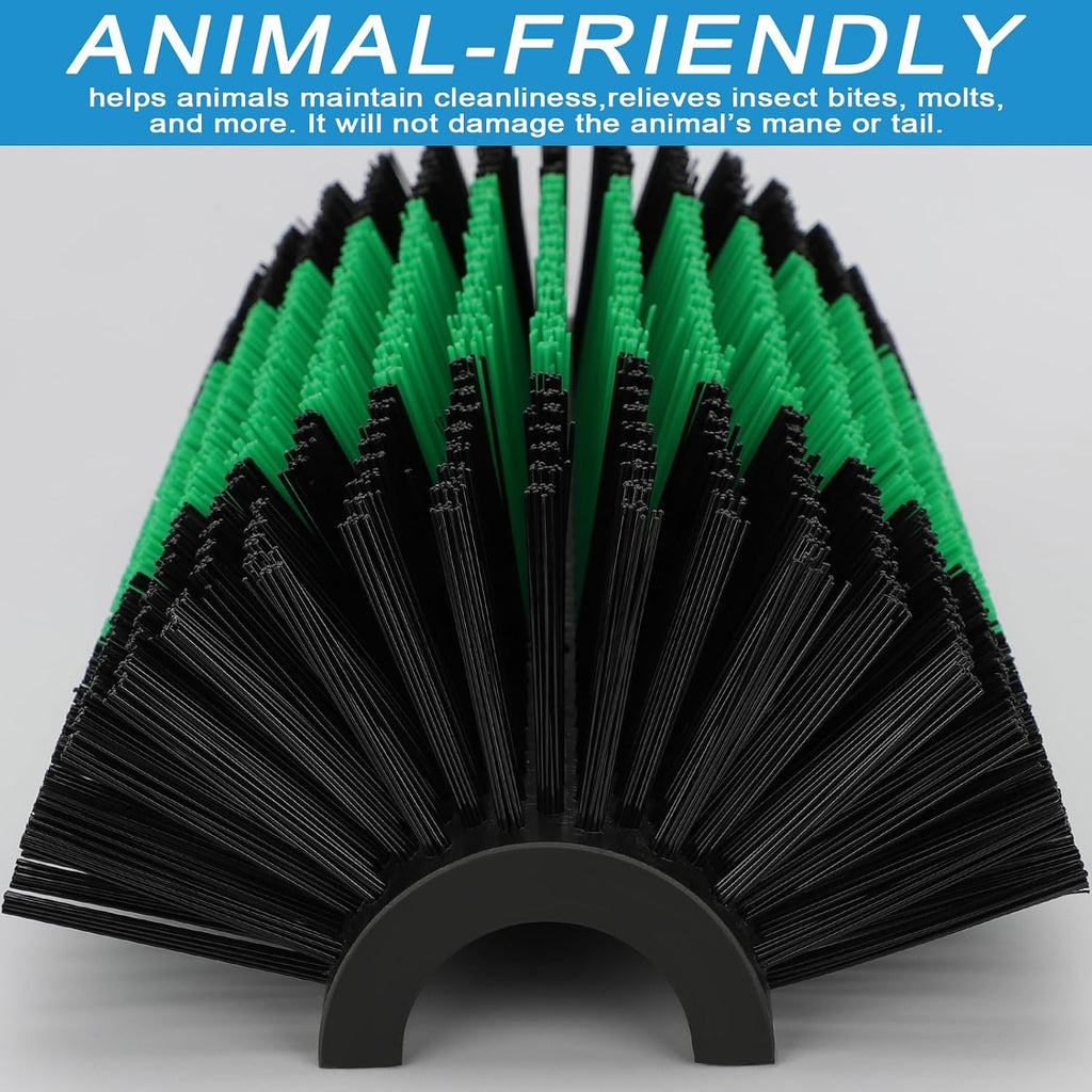 Included mounting hardware for cattle grooming brush