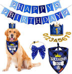 ADOGGYGO Dog Birthday Bandana Scarf and Blue Boy Pet Birthday Party Hat with Cute Bow Tie for Medium Large Dog Pet (Large) - Image 10