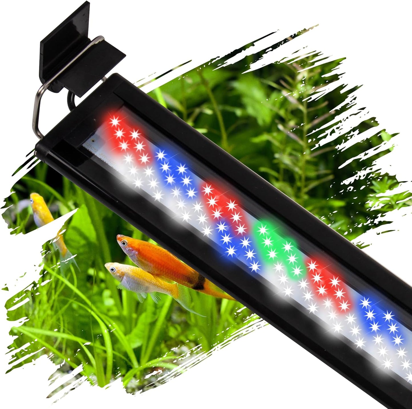 Vibrant planted freshwater aquarium illuminated beautifully by the IRQWY LED light strip.