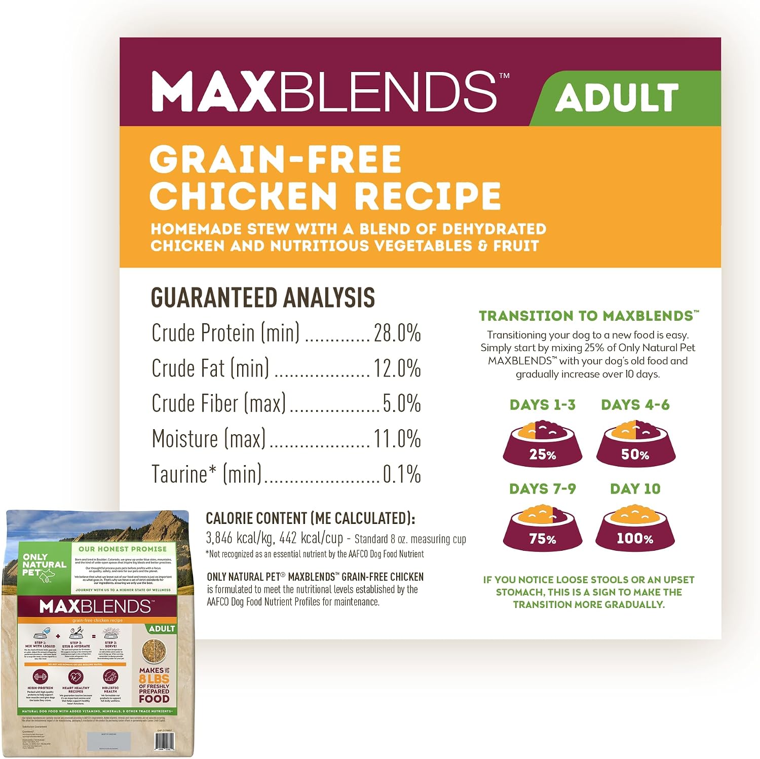Close up of dehydrated chicken recipe dog food texture