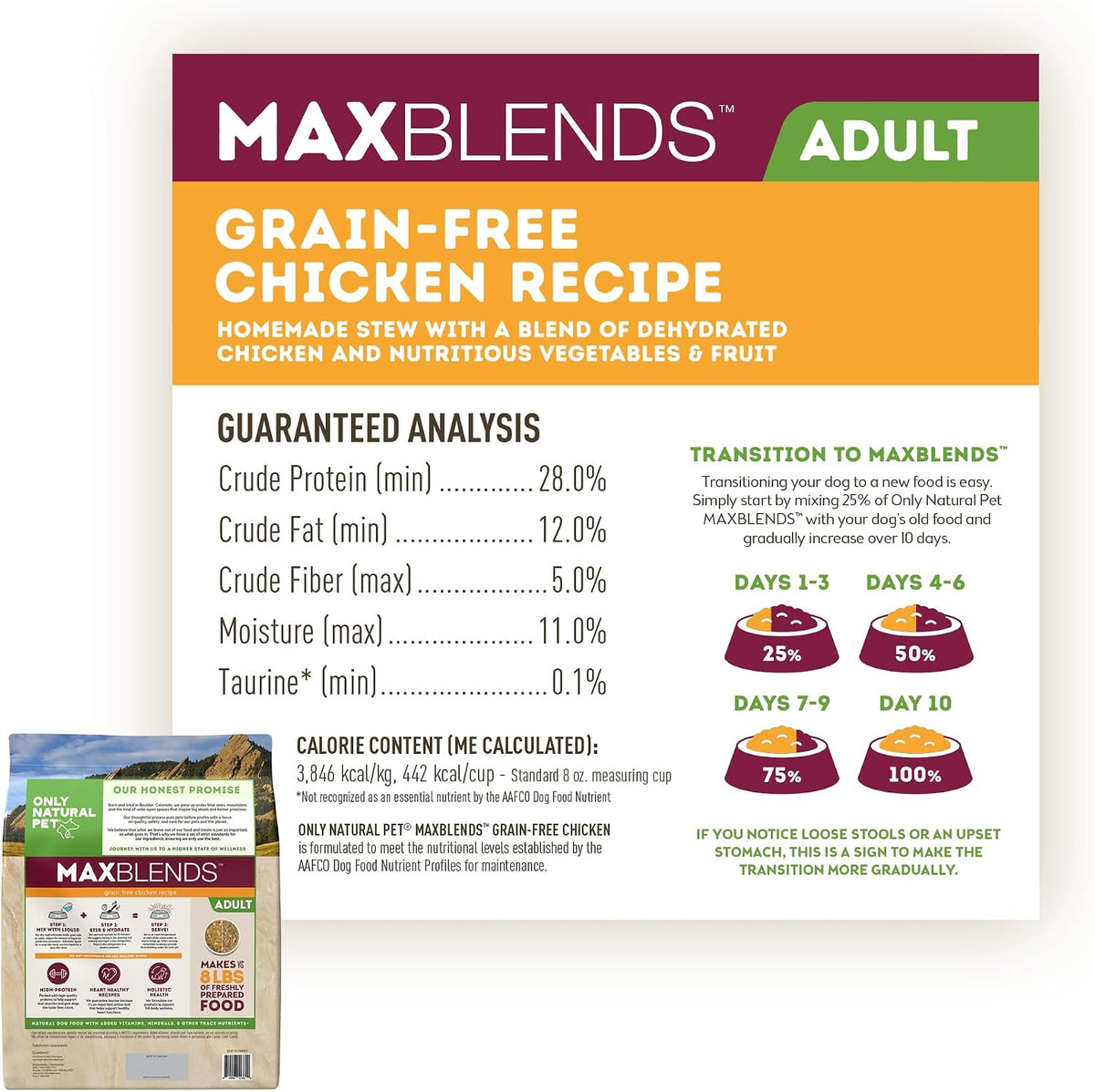 Close up of dehydrated chicken recipe dog food texture