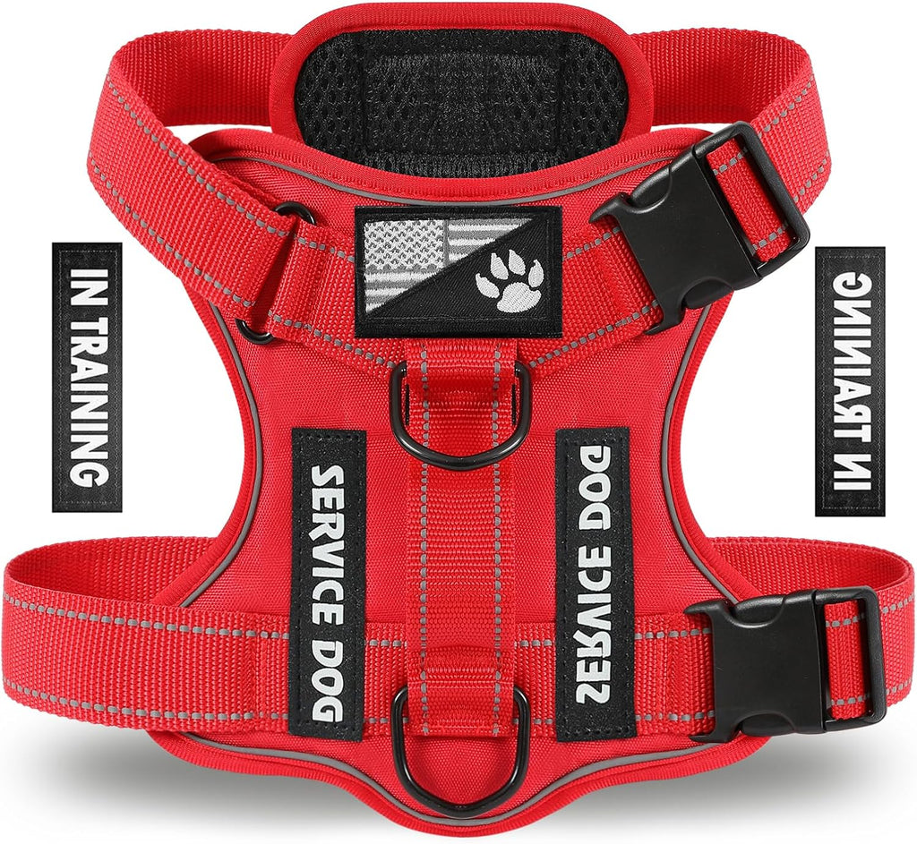 Demigreat service dog harness in red front view adjustable pet vest