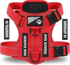 Demigreat service dog harness in red front view adjustable pet vest