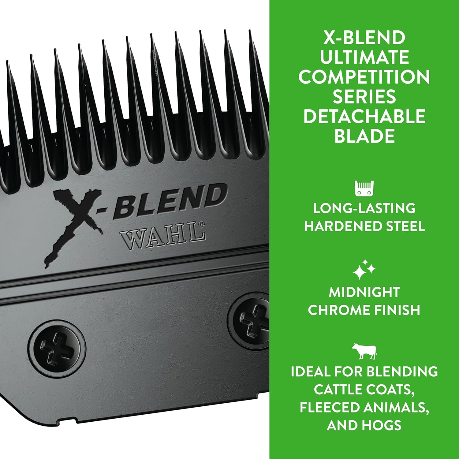 Authentic Wahl Ultimate Competition series blade for livestock showing side profile