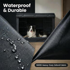 Close up look at the durable multi direction zippers on Geheng dog crate cover.