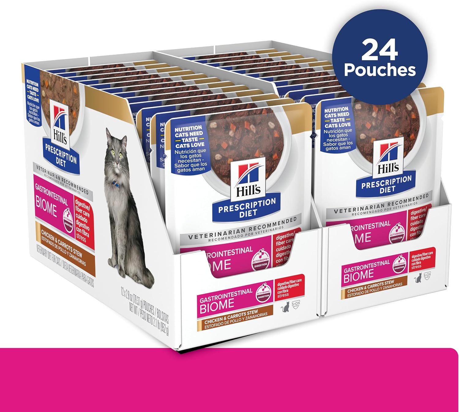 Hill's Prescription Diet GI Biome Stress feline digestive fiber care nutrition label