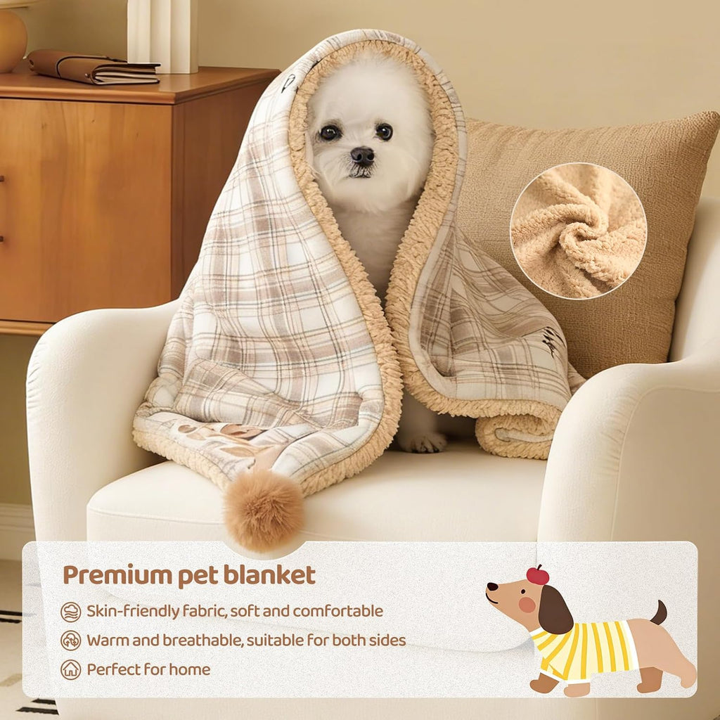 Jiupety imported pet blanket showcasing its soft double sided fabric