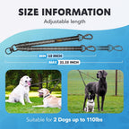 Smartus two dog walking extension with heavy duty metal buckles attached.